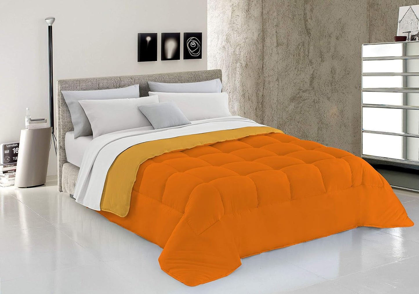 Italienische Bettwäsche, Wintersteppdecke, Taupe/Creme, 250X200Cm Steppdecken und Steppdecken Naty Shop Arancio/Giallo Für 1 Person