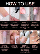 EBANKU 500 Stück künstliche gefälschte Nagelspitzen, matt, weiches Gel, klare Spitzen, künstliche Nagelspitzen für Nagelverlängerungen, falsches Nagelset, 12 Größen, A