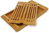 Relaxdays Rollbarer Brotkorb mit Schublade, Bambus, HxBxT: 21 x 40,5 x 28 cm, Holz, Natur & Bambus-Schneidebrett ca. 3 x 37 x 21,5 cm Schneidebrett mit Krümelschublade zur einfachen Reinigung natürliche Lebensmittelaufbewahrungsboxen Naty Shop