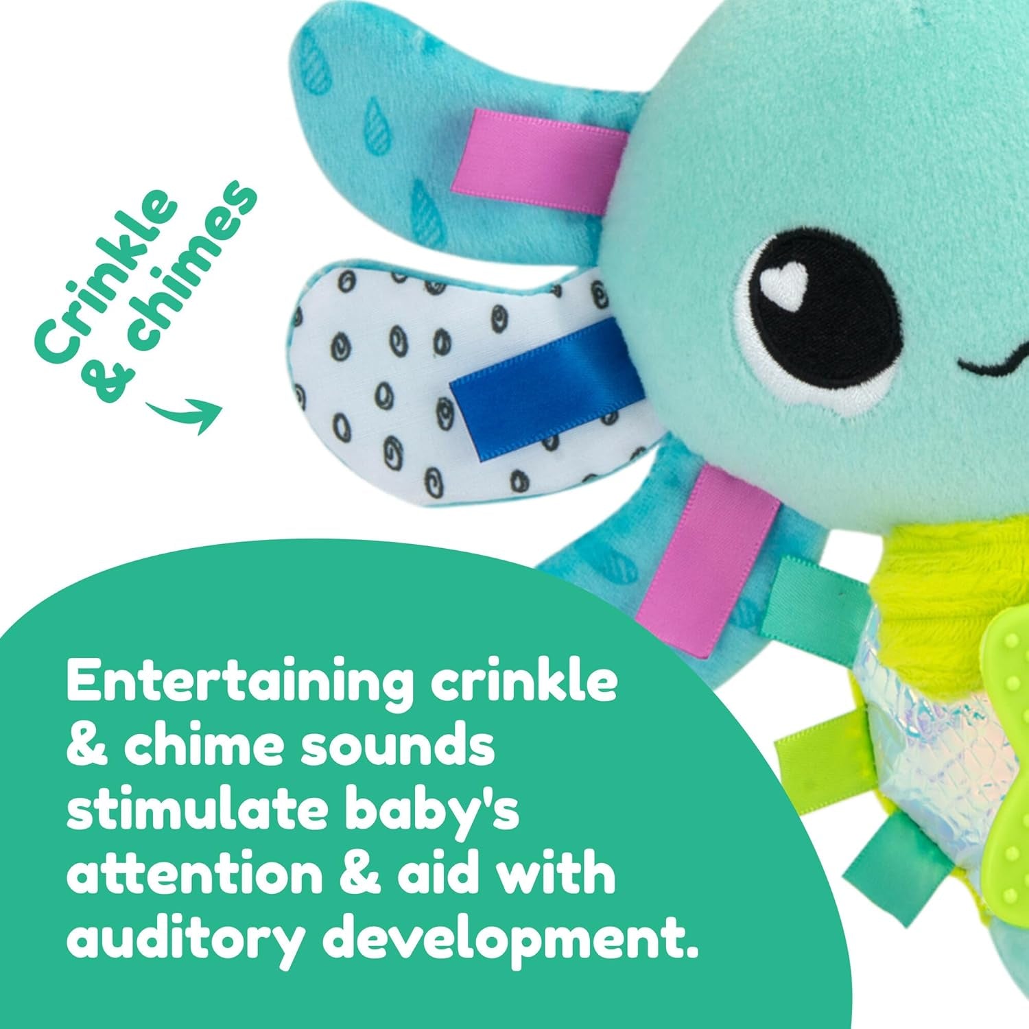 LAMAZE Alise Axolotl – Clip & Go-Kinderwagenspielzeug – sensorisches Babyspielzeug – 0–6 Monate frühes Lernspielzeug – fachmännisch für Neugeborene entwickelt – Babyparty-Geschenke Bebe Naty Shop Spielzeug
