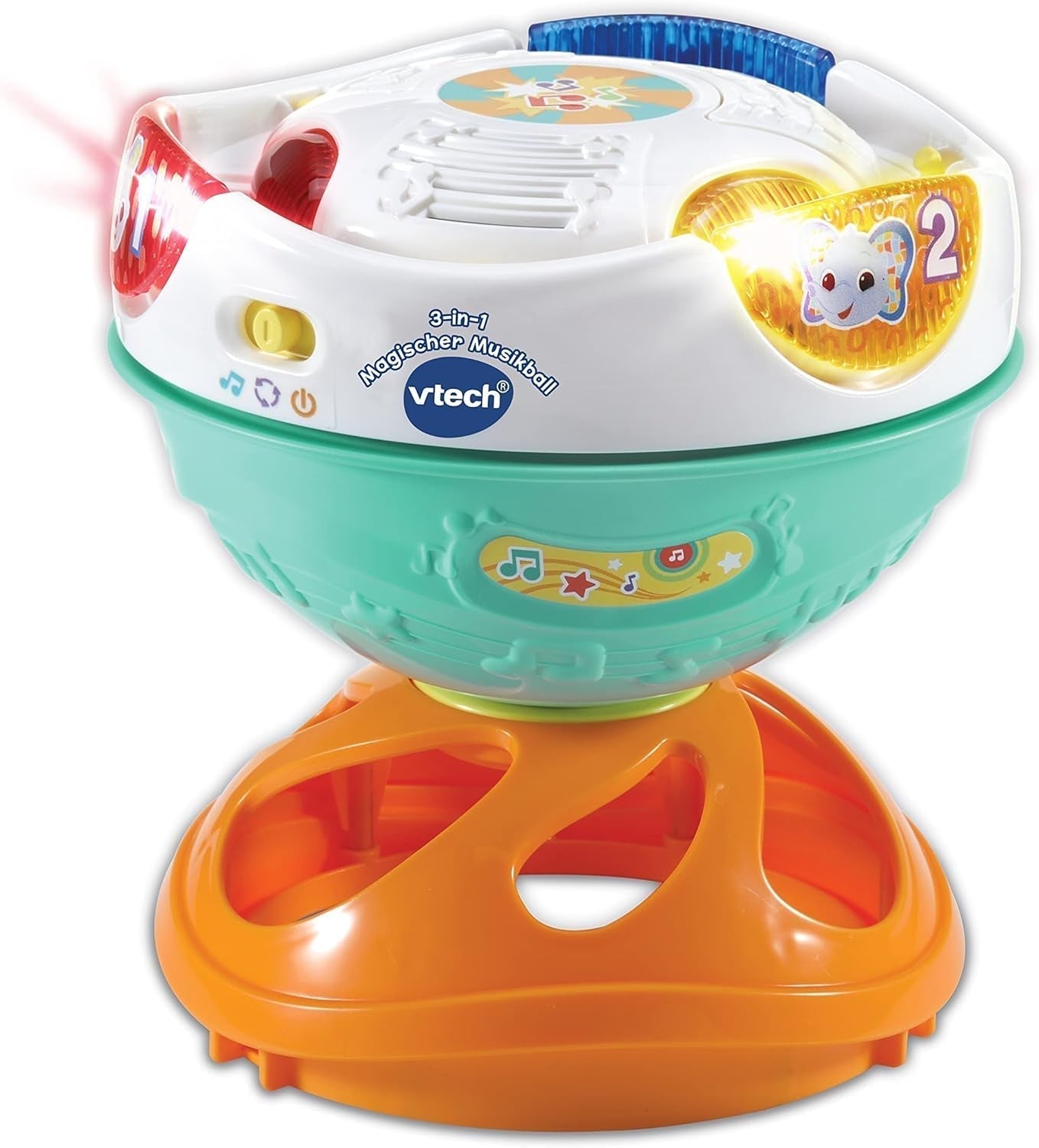 Vtech Baby 3-in-1 magischer Musikball, selbstbewegende Musik, interaktives Spielzeug für Kinder von 9–36 Monaten, buntes Babyspielzeug, Naty Shop