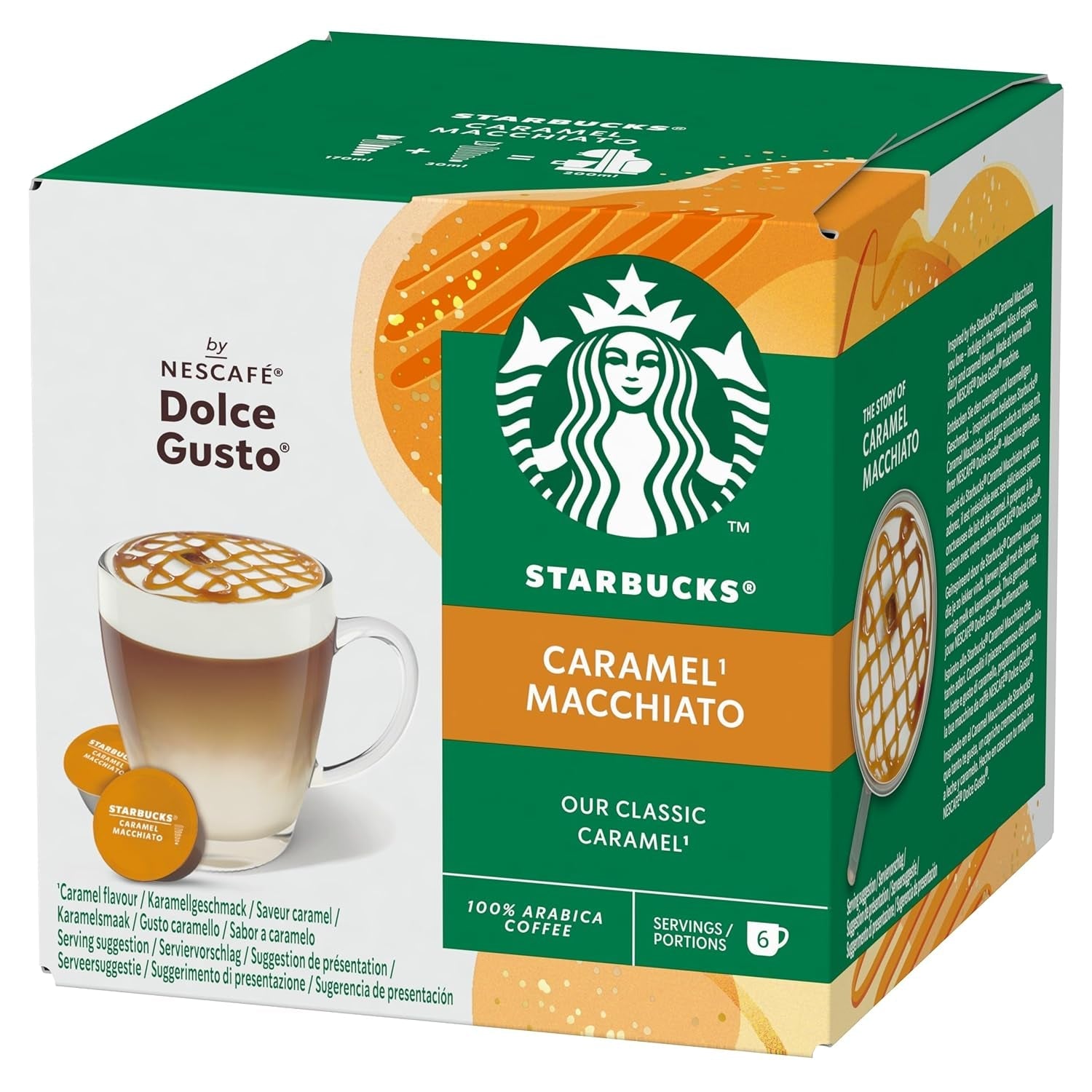 STARBUCKS Caramel Macchiato von Nescafé Dolce Gusto Kaffeekapseln 6 x 12 (72 Kapseln)
