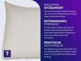 Traumnacht Cozy Rückenkissen, Lesekissen, 70 x 40 cm beige, abnehmbarer und waschbarer Bezug aus 100 % Polyester, praktische Seitentasche, Öko-Tex zertifiziert, nach deutschen Qualitätsstandards produziert