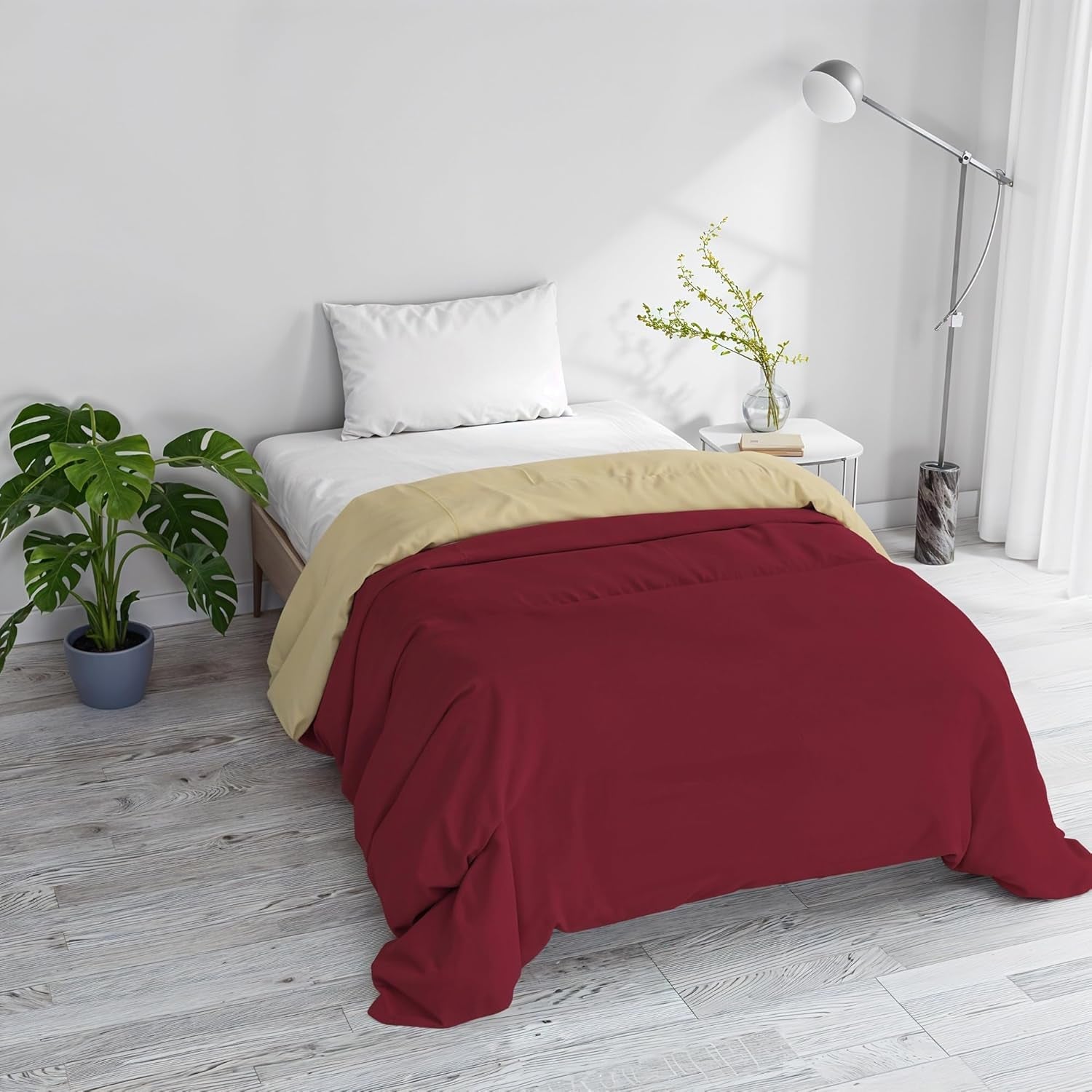 Einfache Winterdecke, einfarbig und wattiert, dunkelgrün/creme, 200 x 245 cm. Naty Shop Steppdecken und Steppdecken Bordeaux/creme 200 x 245 cm