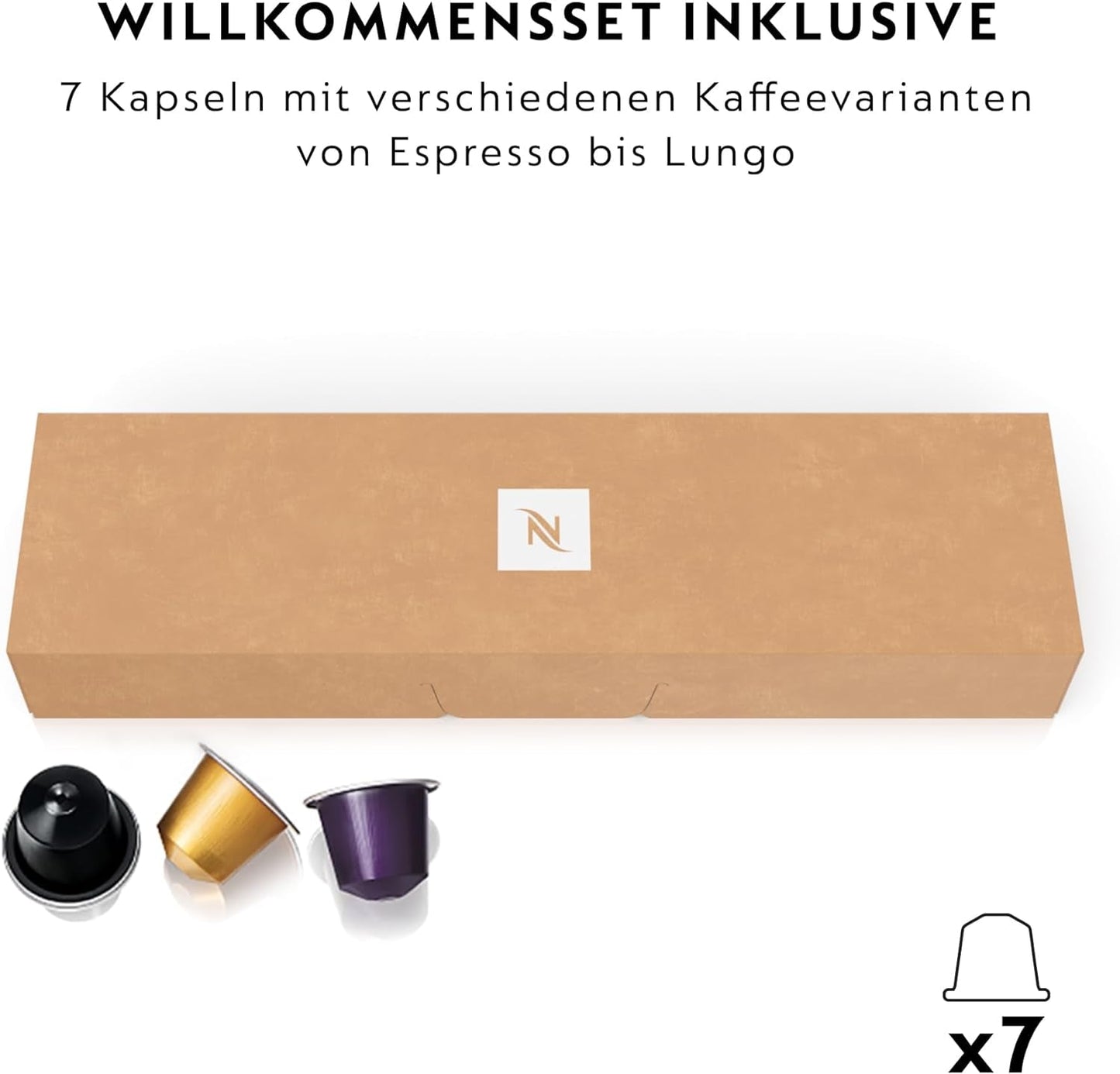 Nespresso Kapsel-Espressomaschine De'Longhi EN 80.B Inissia, Hochdruckpumpe und Energiesparfunktion, automatische Abschaltung nach 9 Minuten, Tassenvolumen für Espresso und Lungo, 0,7 l Wassertank, schwarz