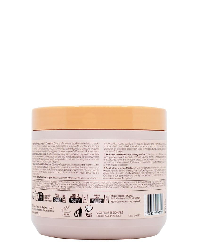 Keratin Ice Cream Restrukturierungsmaske. Restrukturierende Haarmaske, 500 ml Naty Shop Haarmaske