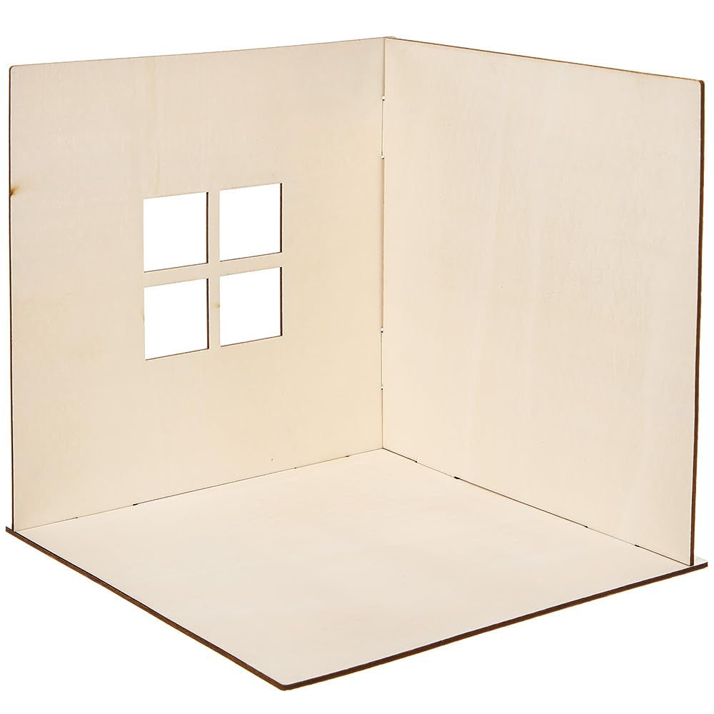 Baker Ross FN255 Mini-Puppenhaus-Set aus Holz – 1-teiliges Puppenhaus-Set für Kinder, DIY-Bastelset