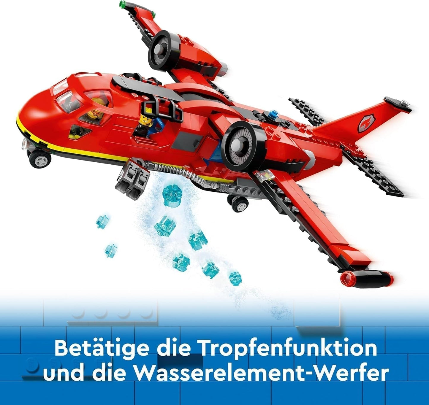LEGO City Feuerwehrflugzeug, Kinderspielzeug-Flugzeug-Feuerwehrset, Bauset mit 3 Feuerwehrfiguren und Feuerdekoration, tolle Geschenkidee für Jungen und Mädchen ab 6 Jahren 60413 Bausets Besuchen Sie den LEGO-Store