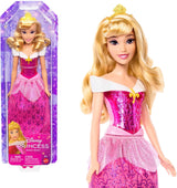 Mattel DISNEY Prinzessin Aurora – Puppe mit ikonischem Outfit, abnehmbaren Schuhen und Tiara, glitzerndem Oberteil und abnehmbarem gemustertem Rock, langes Haar zum Stylen, HLW09