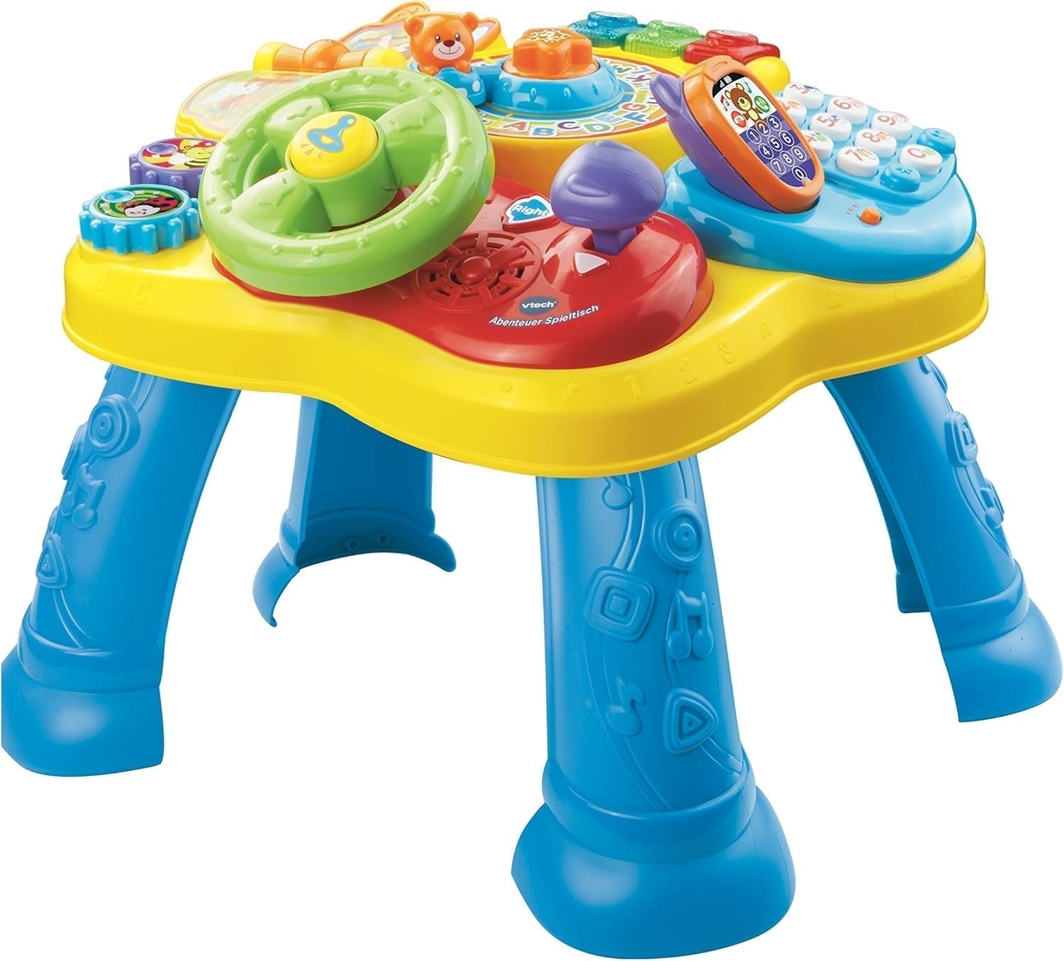 VTech Baby Adventure Spieltisch – Bunter Baby-Spieltisch mit 6 Spielfeldern und interaktiven Elementen & Baby My First Song Book, 6-seitiges buntes Buch und beweglichem Spieltisch, Spielzeug, Bebe Naty Shop, einzeln, normale Verpackung