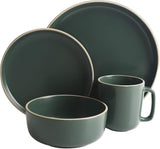 Zuma 16-teiliges rundes Besteckset, Teller, Schüsseln, Tassen, Bestecksets, Service für vier Personen (16-teilig), Grün