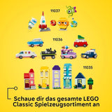 LEGO Classic Creative Animals, Box mit bunten Steinen, Baustein-Tierfiguren wie Hund, Katze, Hase, Hamster und Vogel, Konstruktionsspielzeug für Jungen und Mädchen ab 5 Jahren 11034 Bausets Besuchen Sie den LEGO-Store