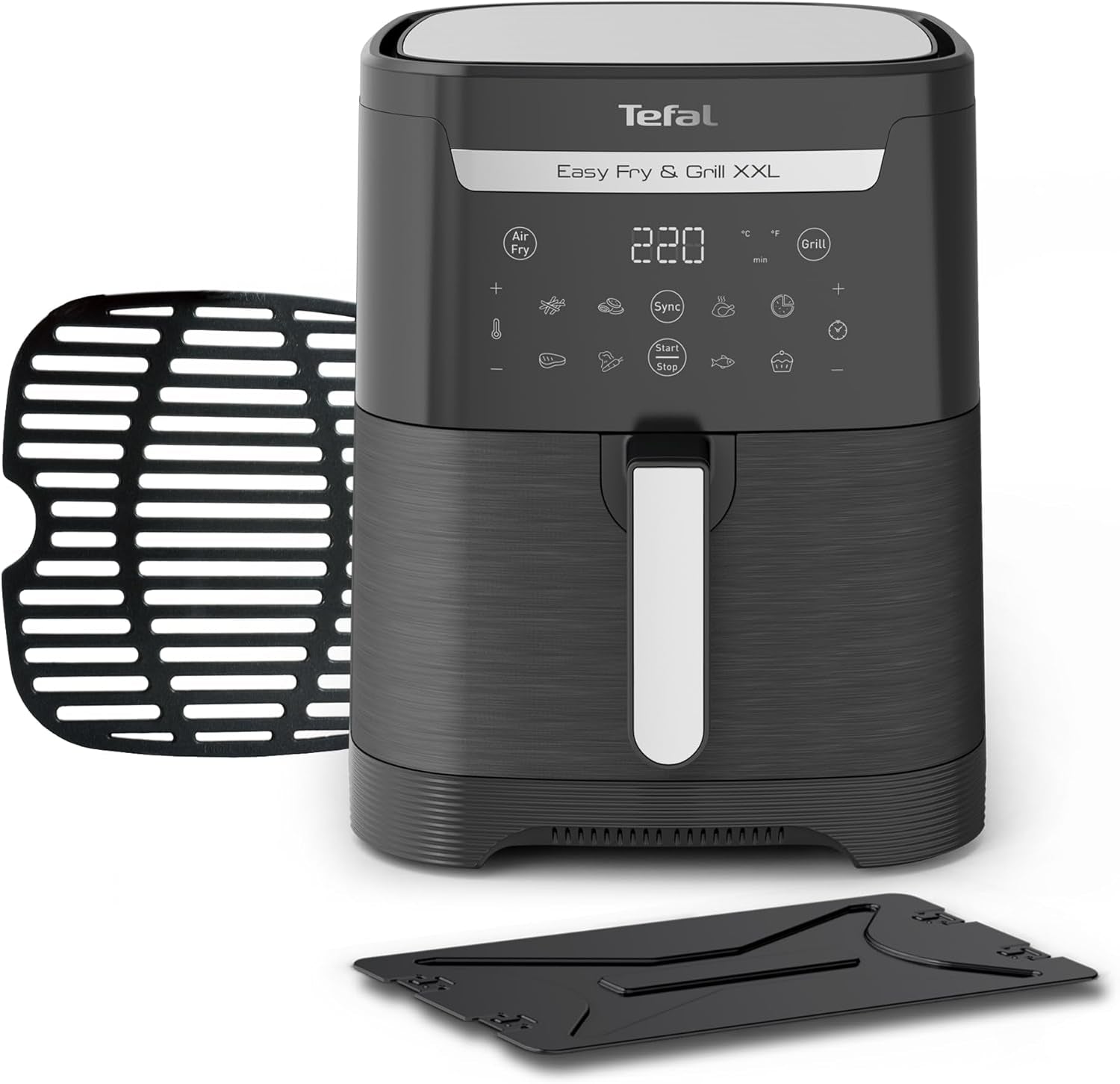 Tefal Easy Fry Max EY2458, 5 Liter, Heißluftfritteuse, 10 automatische Kochprogramme, digitaler Touchscreen Appliances Naty Shop Black Single – Ohne Fenster 6,5L