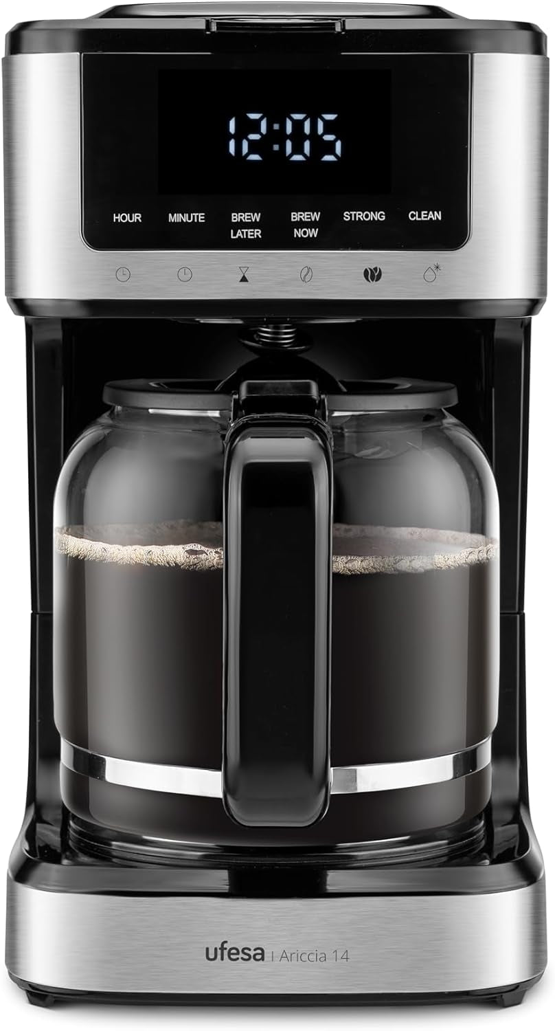 Ufesa CG7114 Capriccio Filterkaffeemaschine, 6 Tassen, 600 W, Karaffe 0,6 l, Anti-Tropf-System, automatische Abschaltung, blau