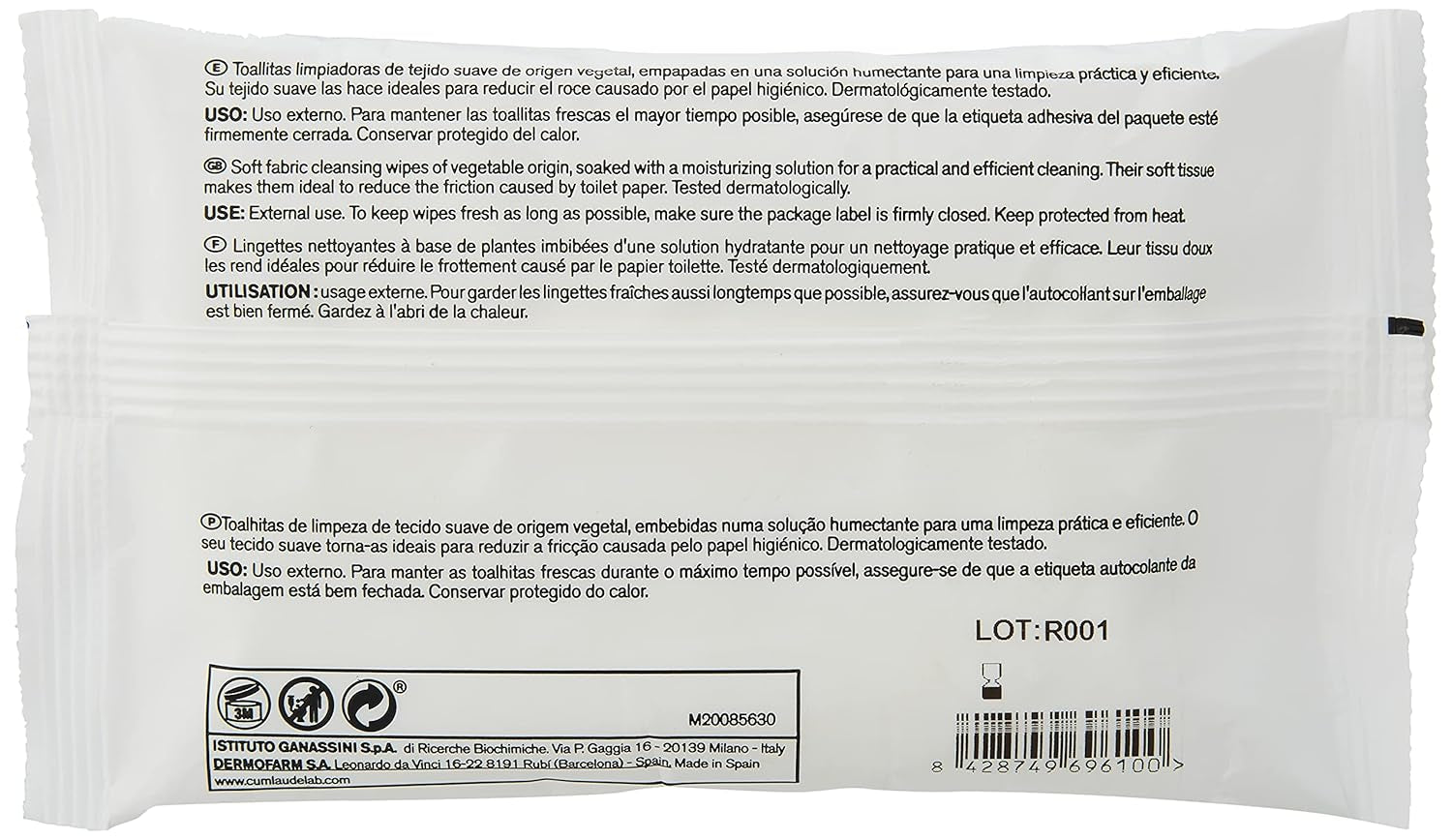 Lab - Perianal Wipes, Feuchte Reinigungstücher für die Perianalhygiene, Provitamin B5, feuchtigkeitsspendend, hypoallergen, frei von Parabenen und Alkohol, dermatologisch getestet - 15 Stück