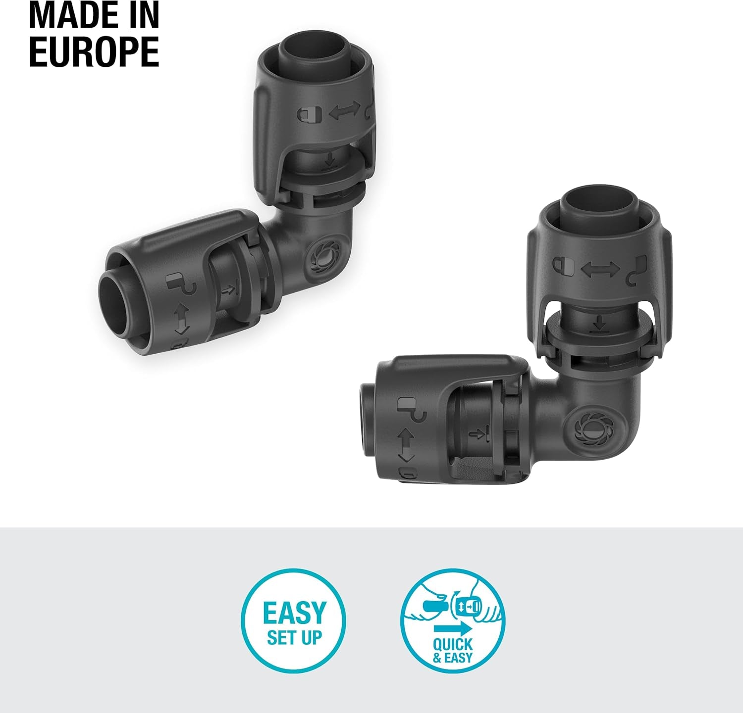 Gardena Micro-Drip Bewässerungssystem L-Stück 13mm (1/2"): Rohrverbinder zum Umkehren von 13mm Versorgungsrohren, werkzeuglose Montage, wiederverwendbar (13202-20)