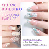 Makartt Poly Nail Extension Gel - 50 ML Extension Builder Acryl Poly Nägel Aufbaugel Extender Gel Für Gelnägel Für Nagelverlängerung, Nagelstärkung, Nail Art Dekoration (Transparent)