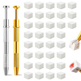Eiito 100 Stück Weiche Nagelschwämme Für Ombre, Mit 2 Greifstift, Aura-Maniküre-Nailkunst-Werkzeuge (Silber + Gold)