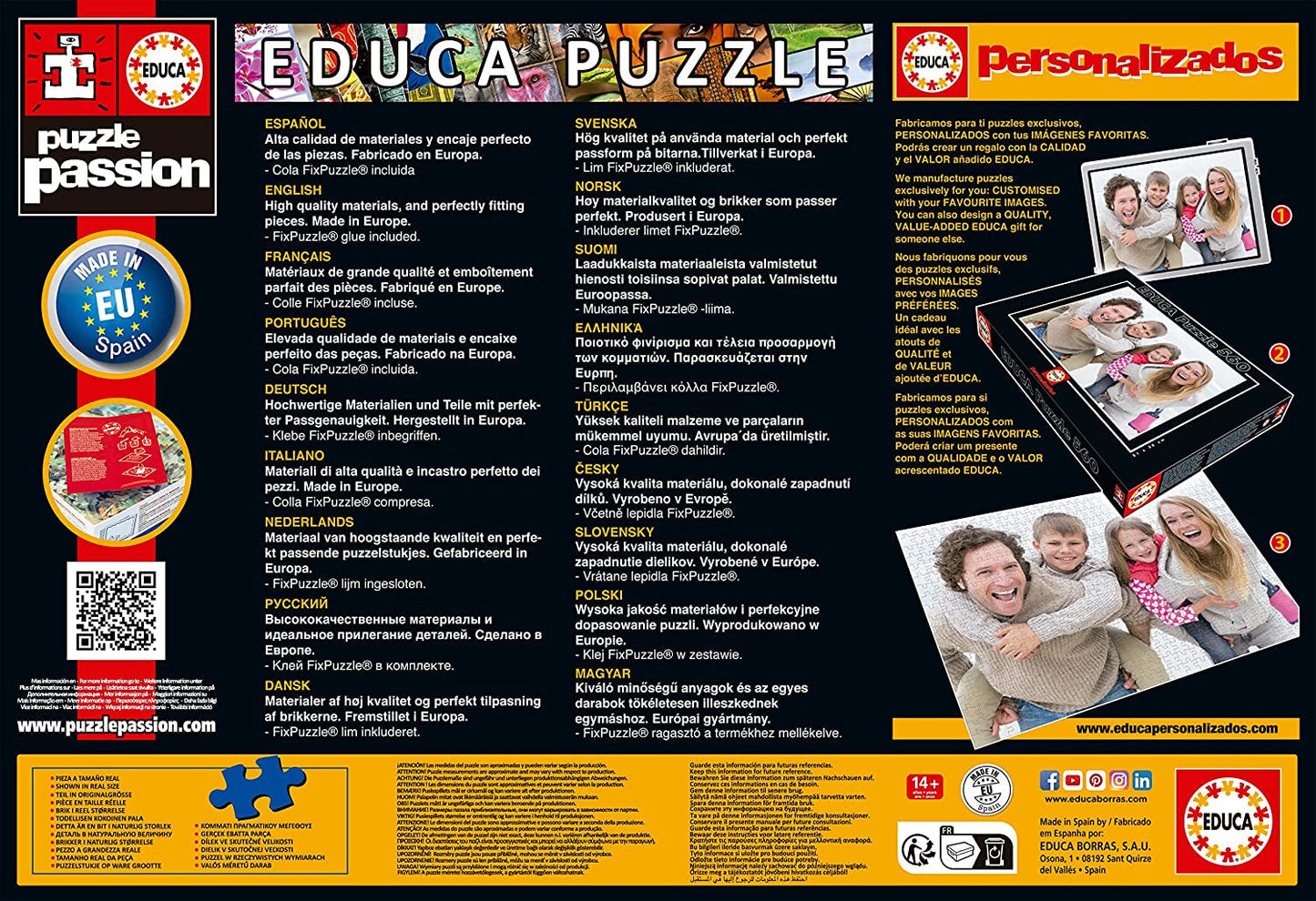 Educa - Puzzle 2000 Teile für Erwachsene | Wahrzeichen Europas, Puzzle 2000 Teile für Erwachsene und Kinder ab 14 Jahren, Touristenattraktionen (17697) Puzzle Naty Shop