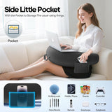 Gaming- und Lesekissen, Lesekissen für Bett/Couch/Boden, Füttern/Häkelkissen mit großem ergonomischem Gaming-Kissen, Gamer-Kissen für iPad/Laptop – Schwarz