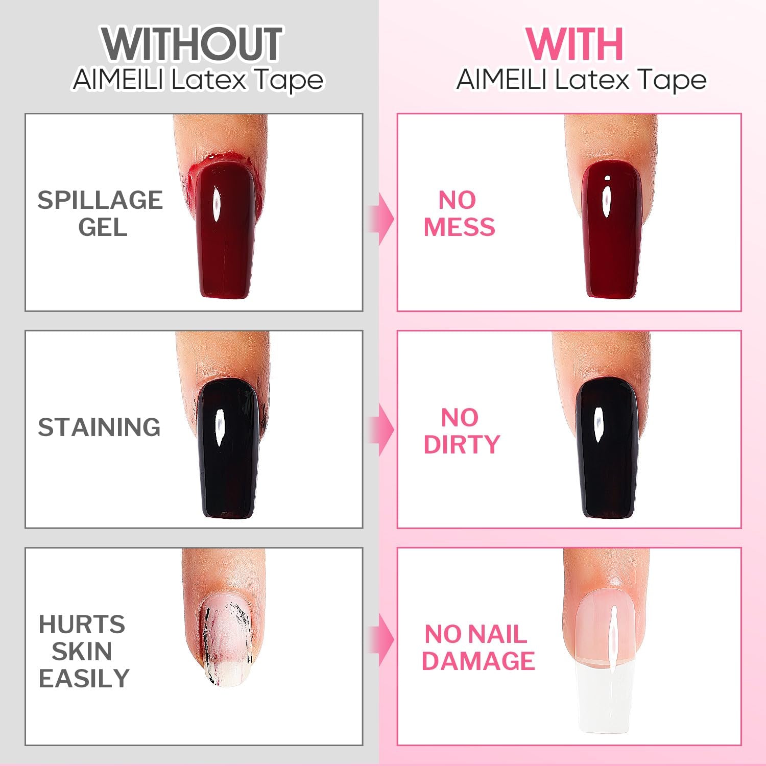 AIMEILI Latex Peel off Tape Nagelleck Korrektor Hautschutz Fingerschutz Für Nail Art Palisade Geruchlos Weiß 15Ml