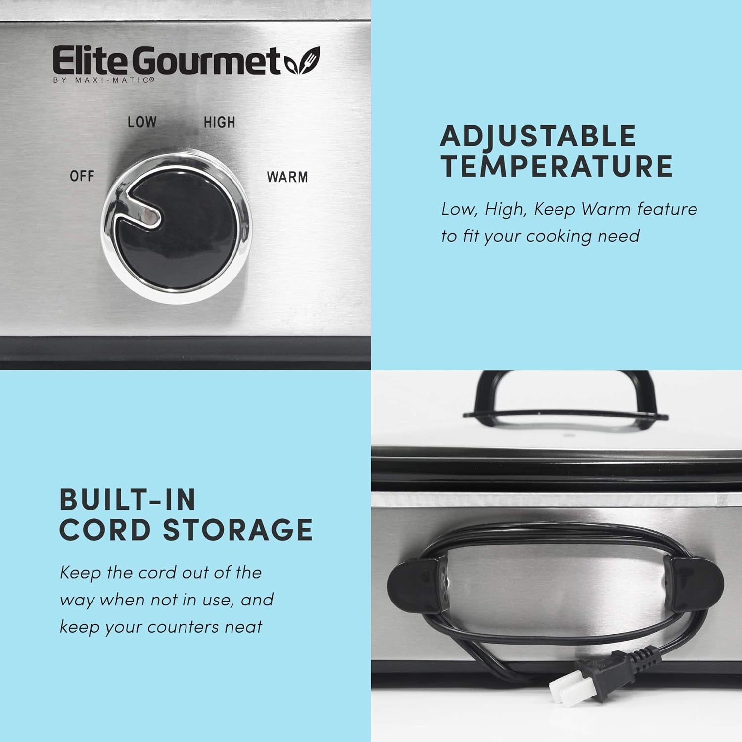 MST-5240SS Slow Cooker, 3,3 Liter, Edelstahl Slow Cooker Naty Shop