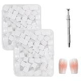 200 Stück Nail Art Schwamm Mit Metallgreifer, Nageldesign Zubehör Schwammpinsel, Um Eine Varuntzen Von Gradient Nail Art Patterns Zu Erstellen(White)