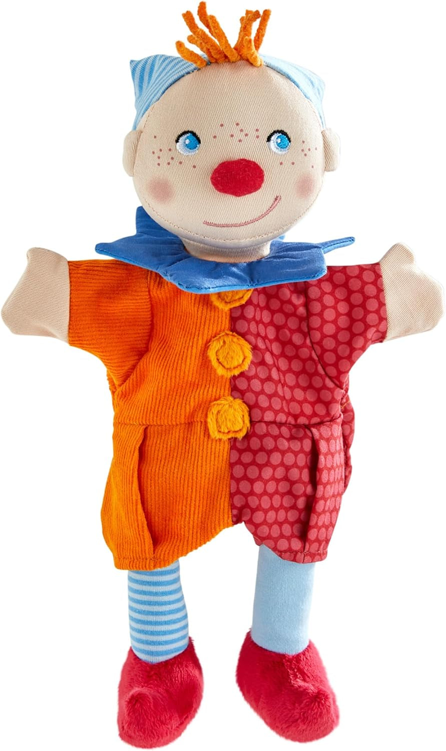 HABA Handpuppe Kasper – Ab 18 Monaten, Waschbar bei 30°C, Ideal für Puppen- und Rollenspiel, Puppentheater – 2011866001