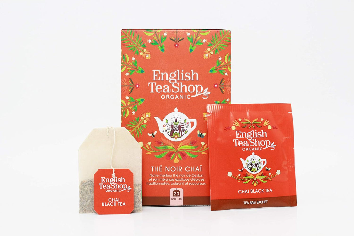 ETS - Chai Schwarzer Tee, Naturland BIO, 20 Teebeutel (2er Pack)