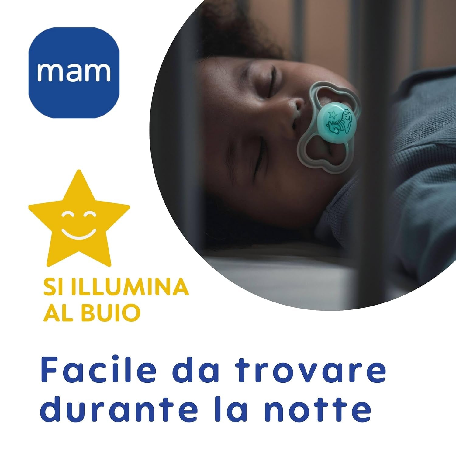 MAM Air Night Schnuller 6–16 Monate (2er-Pack) MAM Schnuller 6–16 Monate, leuchtet im Dunkeln für empfindliche Haut, Babyzubehör 2er-Pack mit Silikonsauger und Schnullerhalter, neutral/grün