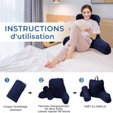 Ergonomisches Lesekissen INFANZIA mit Armlehnen, Rückenstütze, Marineblau