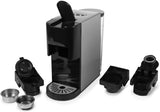 Princess 4-in-1-Mehrkapsel-Espressomaschine – 1450 Watt, Kapseln, Pads, gemahlener Kaffee, BPA-frei, 249450, 01.249450.01.001, Schwarz, Silber