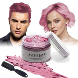 4,23 Unzen Lila Haartönung Temporäre Haarfarbe mit Pinseln, Männer Frauen Styling Haartönung Wachs, Sofortige Haarcreme Schlamm Natürliche Frisur Pomade, DIY Cosplay Halloween Haarwachs Haarfärbemittel Naty Shop Pink