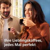 PHILIPS automatische Espressomaschine 2200-Serie – 2 Kaffeespezialitäten, Touch-Display, klassischer Milchaufschäumer, Keramikmahlwerk, mattschwarz (EP2220/10)