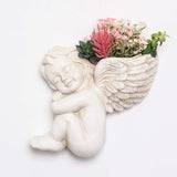 Wand- und flache Oberflächenmontage-Blumentopf, 20 cm Höhe, Engelskopf, Wandmontage, Blumenständer, Vase, Puppengesicht, Harztopf, Tisch, Pflanzenbehälter, Töpfe