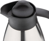 Olympia Vakuum-Milchbecher mit Schraubverschluss, 500 ml/17 oz, Edelstahl mit schwarzem Deckel, seitlicher Milchaufdruck, Buffetstationen für Tee und Kaffee, CL371