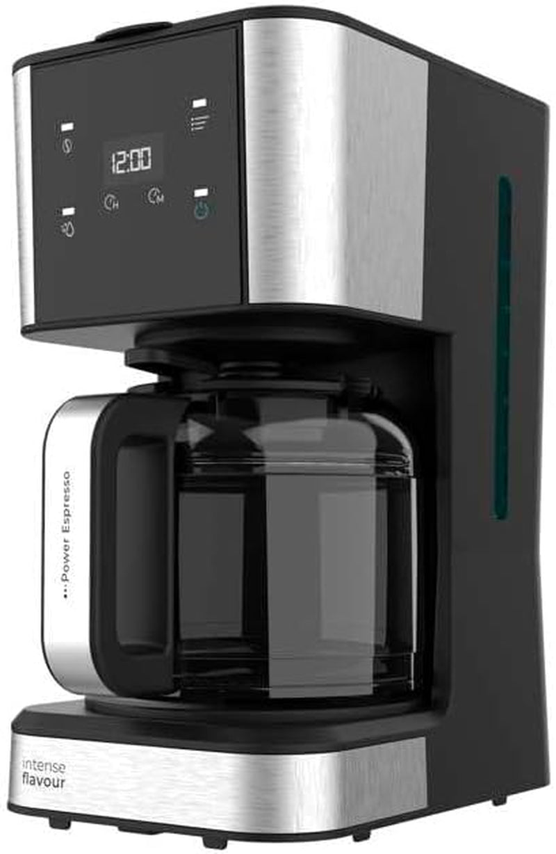 Espresso mit Filter Cecotec Coffee 66 Drop and Touch, Leistung 950 W, 1,5 l, 12 Tassen, Touchscreen, Glaskaraffe, 24-Stunden-Timer, 6 Schalter, wiederverwendbarer Netzfilter
