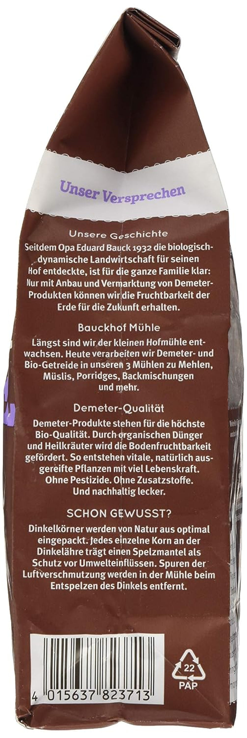 Bauck HOF Dinkelmüsli Schokozart, 425G (1Er Pack) Getreide Naty Shop