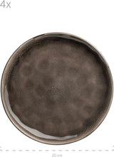 MÄSER 934073 Serie Niara Organic Modernes 4-Personen-Geschirrset im aufregenden Vintage-Look, 16-teiliges Kombiservice mit spezieller schwarzer und brauner Glasurkombination, Steingut