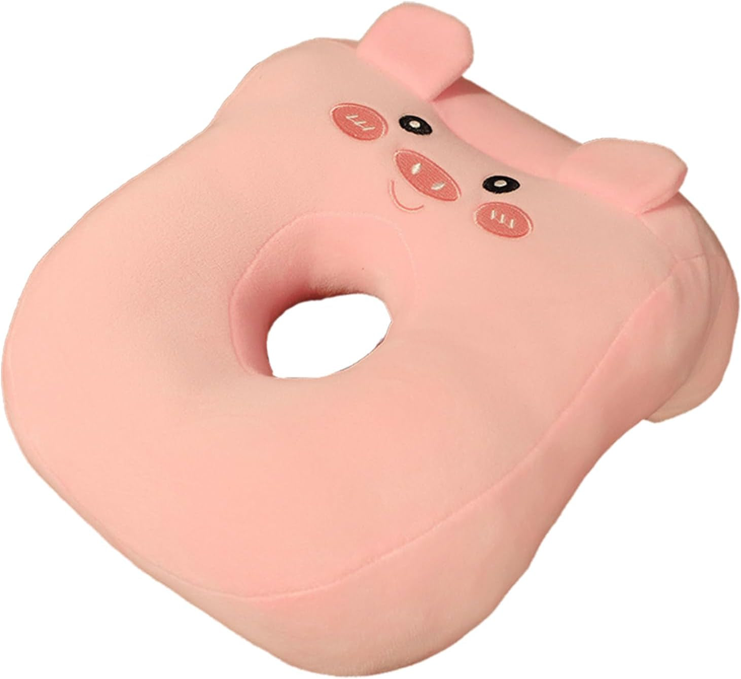 Büro-Schlafkissen aus Memory-Baumwolle, süßes Ohrlochkissen, weiches Schlafkissen, Seitenschläfer-Ohrkissen für Frauen, Mädchen, Kinder (Kätzchengrau). Naty Shop Rosa Ferkel-zervikale orthopädische Kissen