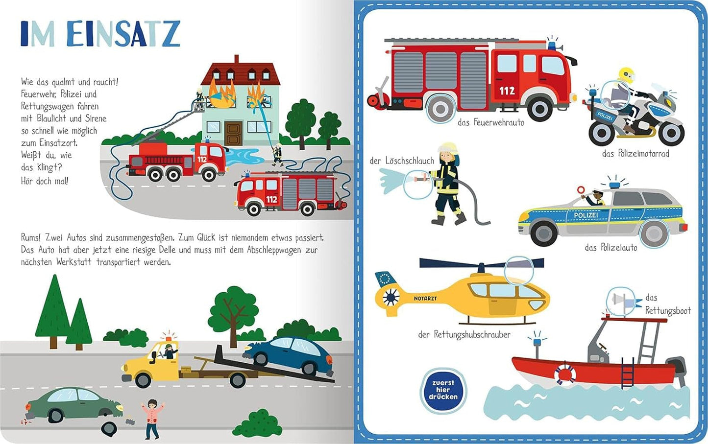 Mein Malbuch mit Geräuschen – Fahrzeuge: Mit über 40 Geräuschen | Hochwertiges Soundbuch mit realistischen Fahrzeuggeräuschen für Kinder ab 24 Monaten. Baby Toys Naty Shop