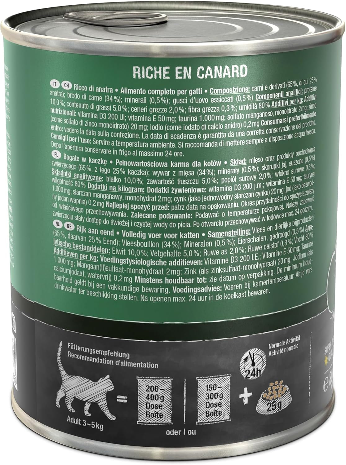 LEONARDO Nassfutter [6x800g Ente] | Getreidefreies Nassfutter für Katzen | Komplettes Nassfutter in Dosen