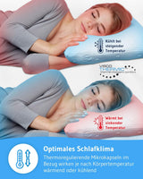 Kissen für Seitenschläfer GIANFAR | Orthopädisches Nackenstützkissen | Ultrafrischer Memory-Schaum gegen Halsschmerzen und Migräne | Thermoregulierender Bezug | Kissen für Seitenschlaf mit Halswirbelsäule 55X40X12/10 cm Orthopädische Halswirbelsäulenkissen Naty Shop
