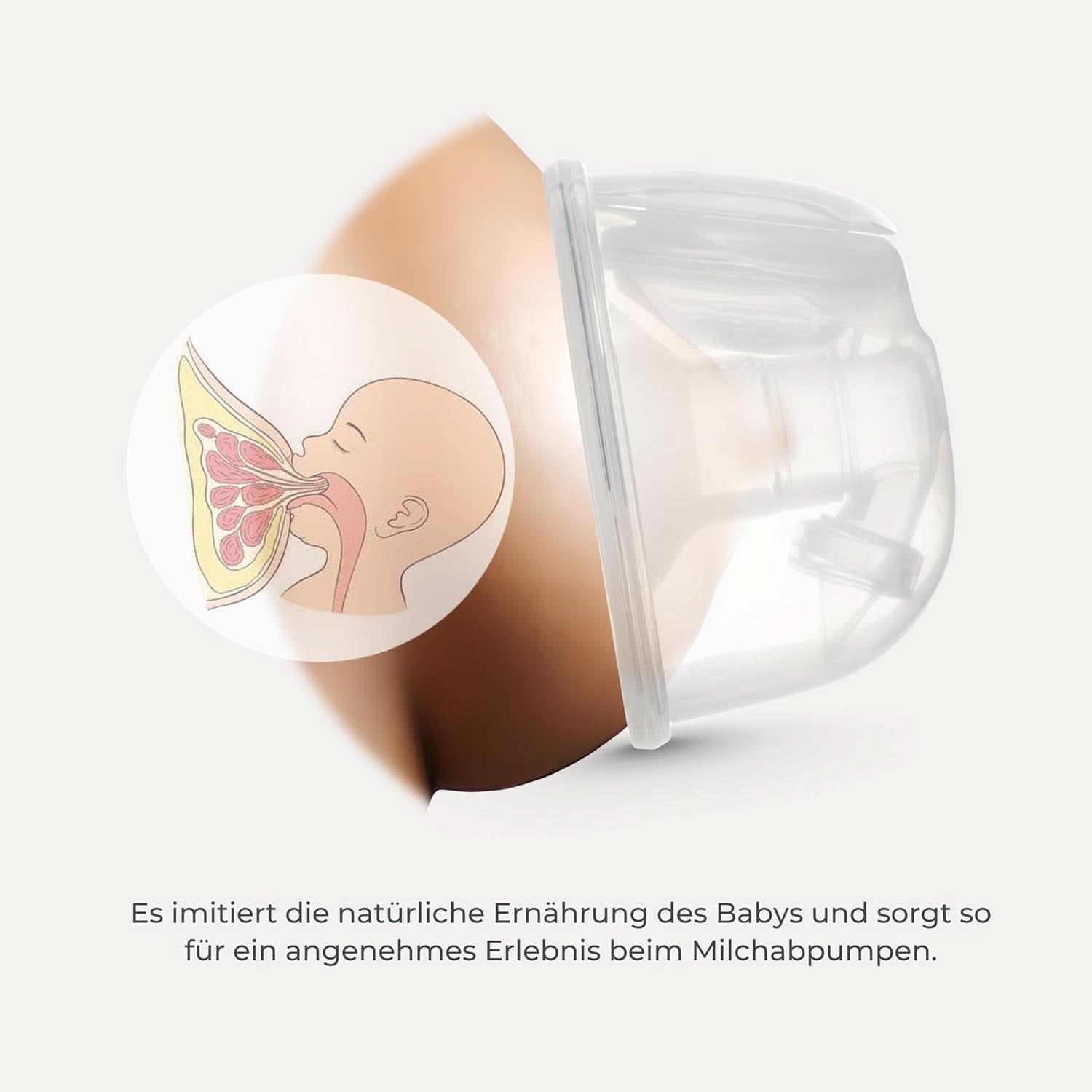 Nuvita Materno Smart Wear 1287W – Freihändige tragbare elektrische Milchpumpe – 3-Phasen-Technologie, anpassbar, tragbar, Doppelmilchpumpen-Umrüstsatz verfügbar. Zubehör Essen und Stillen Bebe Naty Shop