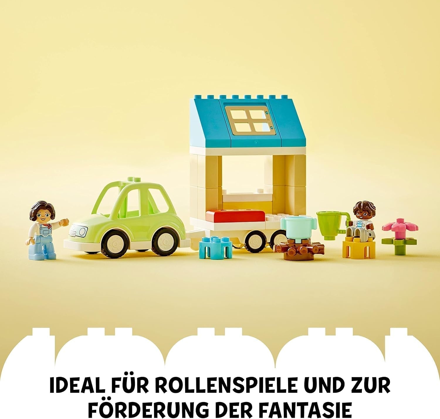 LEGO 10986 DUPLO Zuhause auf Rädern, Spielzeugauto mit großen Steinen, Figuren und Spielzeugauto für Jungen und Mädchen ab 2 Jahren, fördert die Feinmotorik. Bausets Besuchen Sie den LEGO-Store