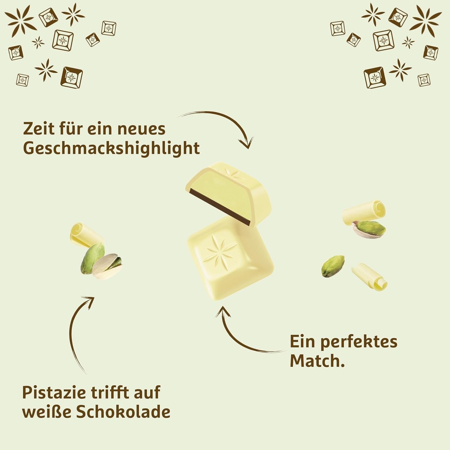 Schogetten Weiße Pistazien | Weiße Schokolade mit Pistaziencremefüllung | 100 g | Praktisch portioniert (3er-Pack)