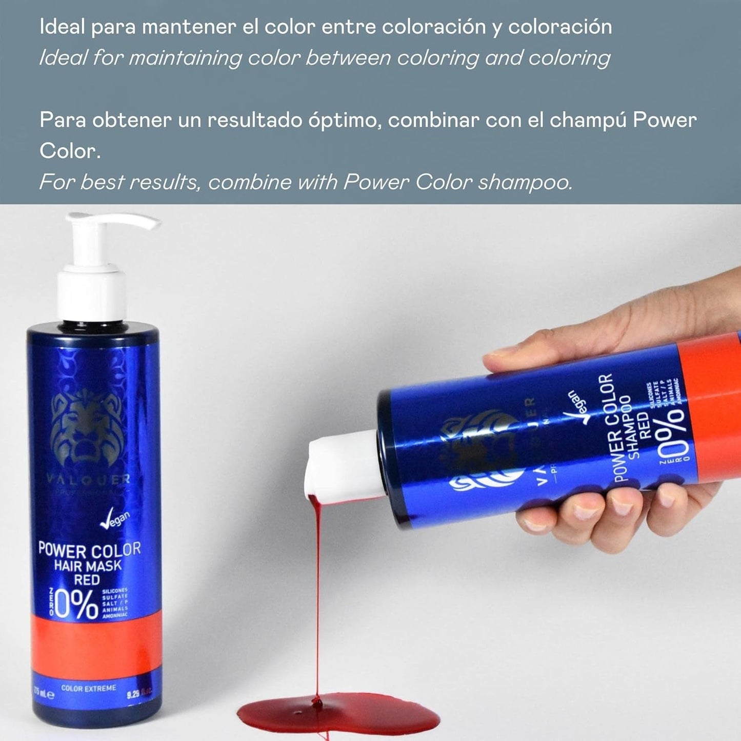 Valquer Professional Mask Power Color gefärbtes Haar. Veganer und sulfatfreier (goldblondes Haar) Haarfarbintensivator – 275 ml Naty Shop Haarmaske