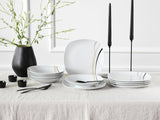 CreaTable 24029 Square City Line Serie 6-Personen-Porzellan-Geschirrset, 12-teilig, spülmaschinen- und mikrowellengeeignet, hochwertige Herstellung