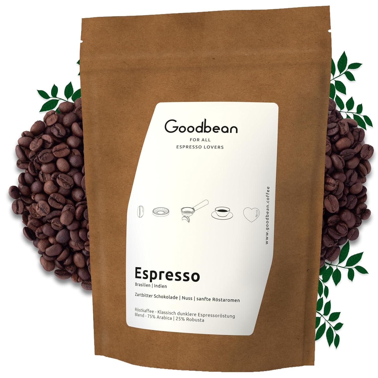 ESPRESSO | Kaffeebohnen 500g - 100% Arabica | Frisch geröstet für die Zubereitung von Espresso | Ganze Kaffeebohnen | Klassischer Kaffeegeschmack