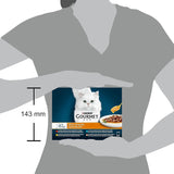Perle | Saucenhalter | Erwachsene Katze | Rindfleisch, Huhn, Thunfisch, Lachs | 12 x 85g | Frischebeutel (Verpackung kann variieren)
